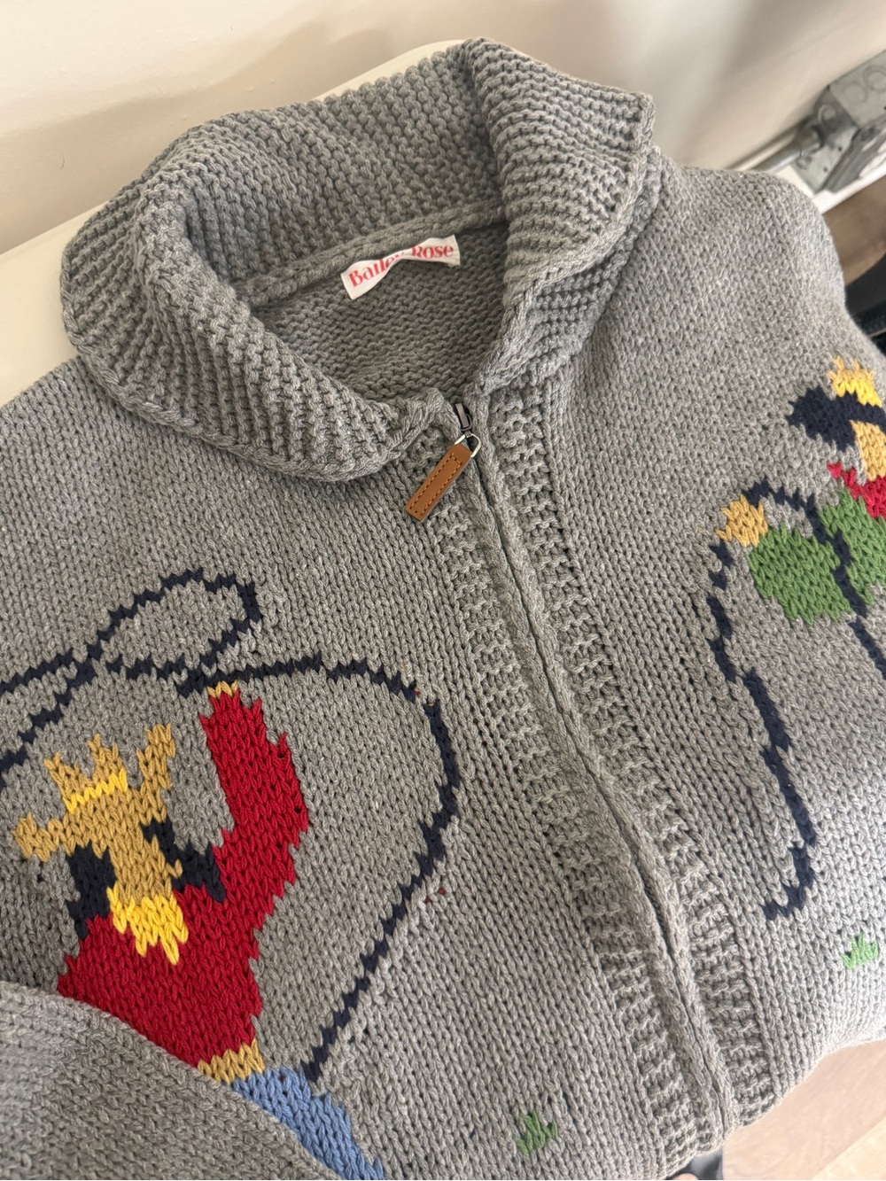Bailey Rose Vintage Gray Cowgirl Graphic Cardigan Sweater S - Picture 4 of 4